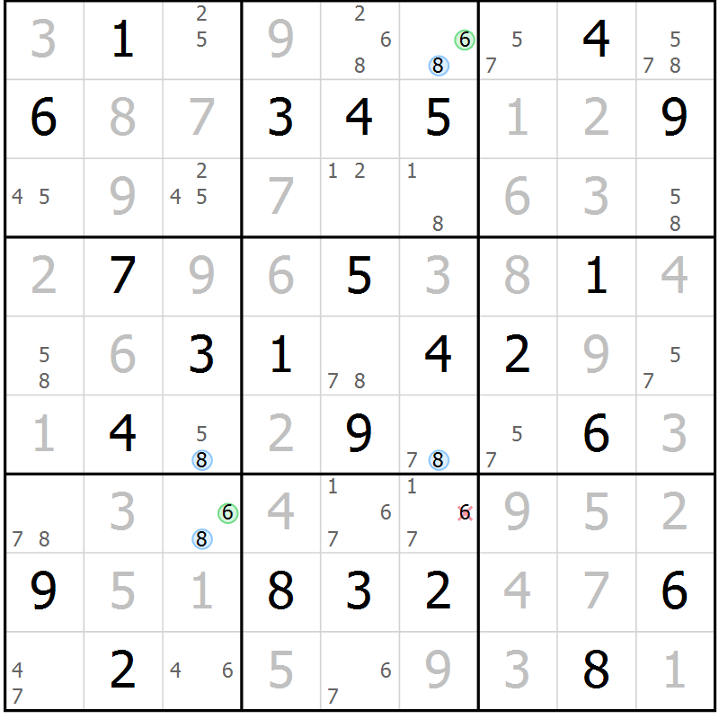 Position des candidats pour la solution de la Gr 30 page 33 du magazine de sudoku Maestro n° 097