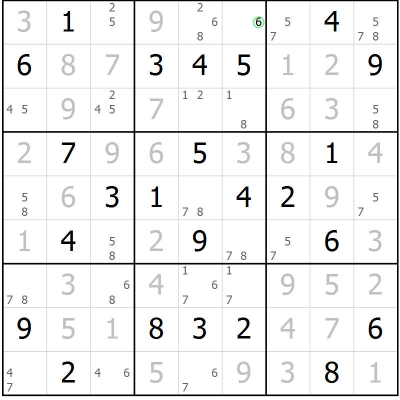 Position des candidats pour la solution de la Gr 30 page 33 du magazine de sudoku Maestro n° 097