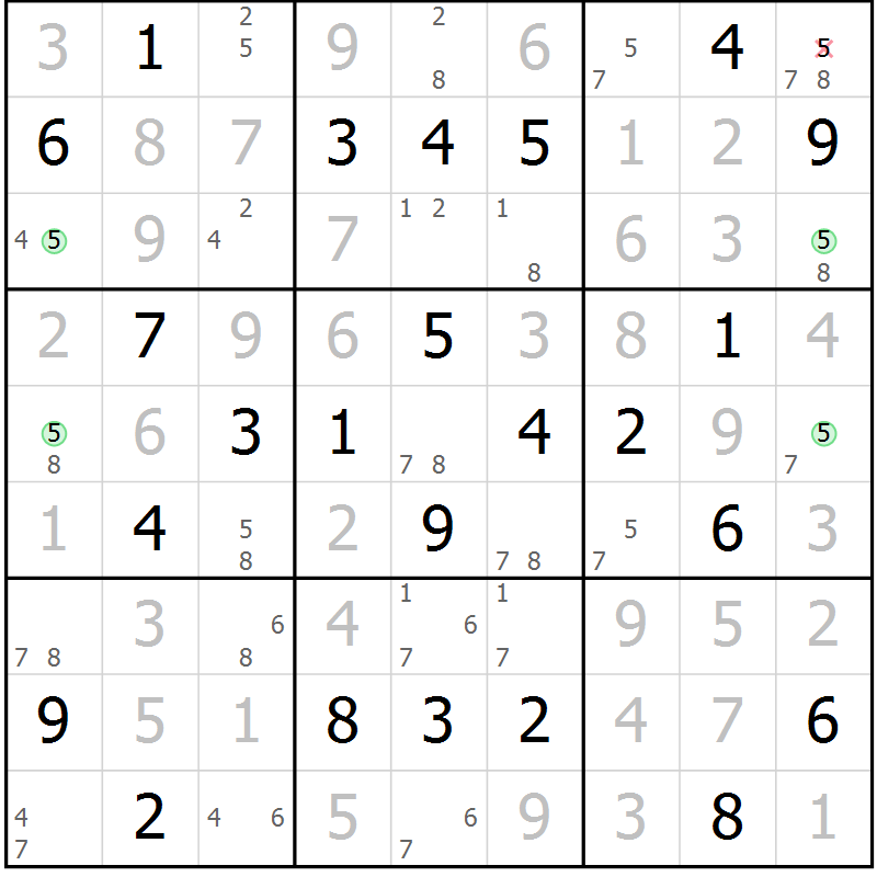 Position des candidats pour la solution de la Gr 30 page 33 du magazine de sudoku Maestro n° 097