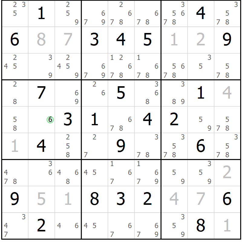 Position des candidats pour la solution de la Gr 30 page 33 du magazine de sudoku Maestro n° 097