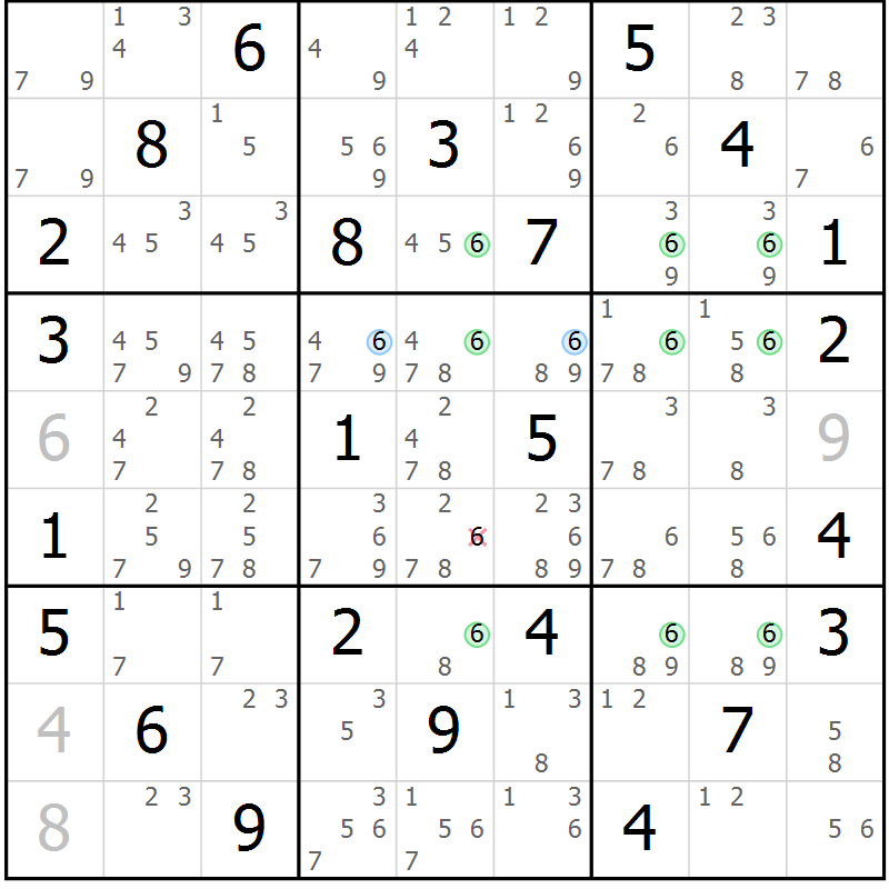 Position des candidats pour la solution de la Gr 32 page 35 du magazine de sudoku Maestro n° 097