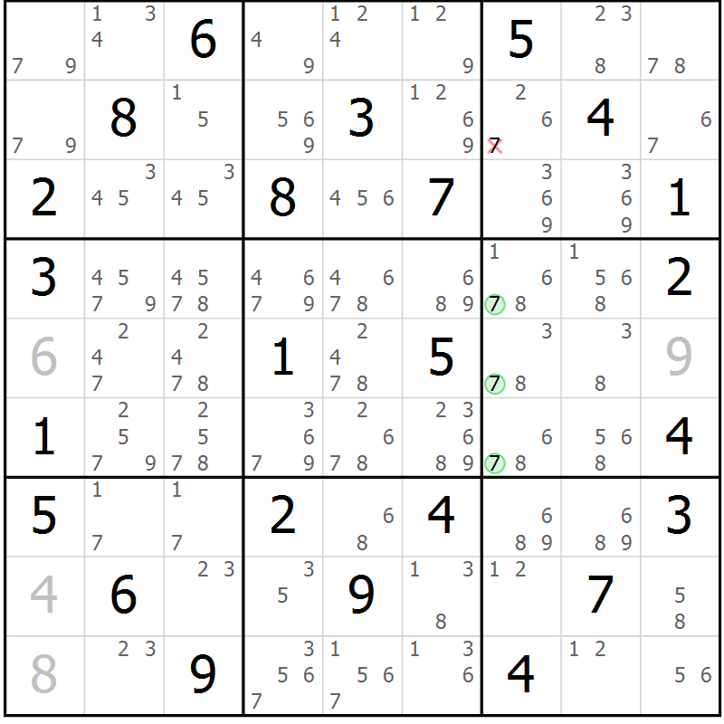 Position des candidats pour la solution de la Gr 32 page 35 du magazine de sudoku Maestro n° 097