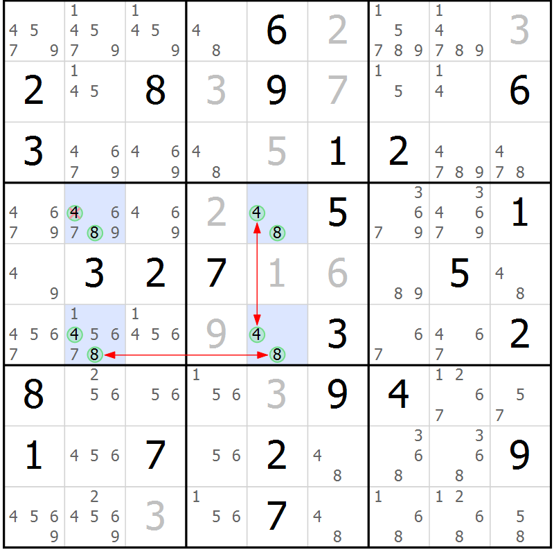 Position des candidats pour la solution de la Gr 34 page 37 du magazine de sudoku Maestro n° 097
