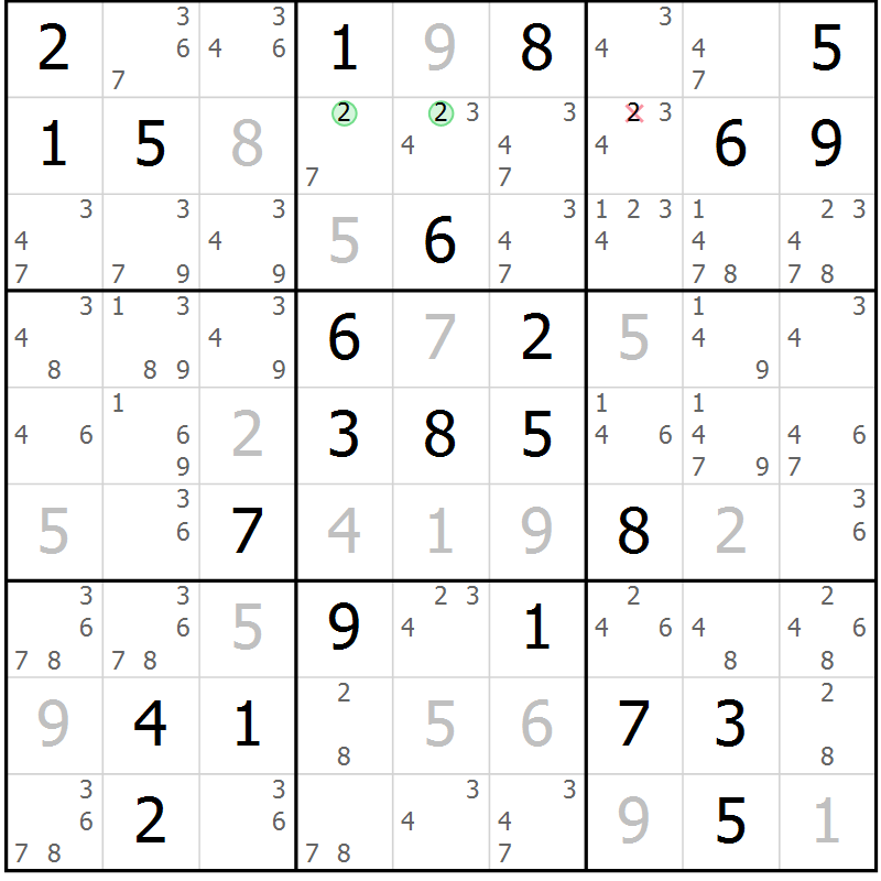 Position des candidats pour la solution de la Gr 35 page 38 du magazine de sudoku Maestro n° 097
