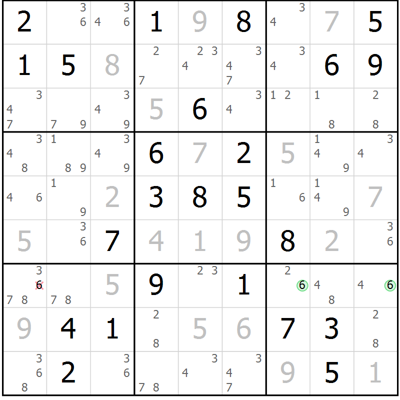 Position des candidats pour la solution de la Gr 35 page 38 du magazine de sudoku Maestro n° 097