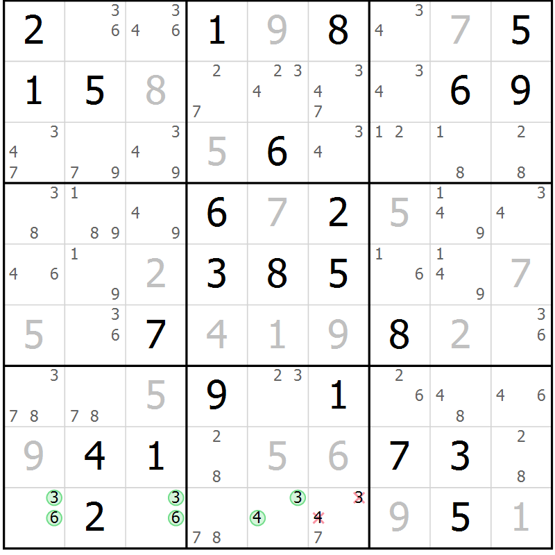 Position des candidats pour la solution de la Gr 35 page 38 du magazine de sudoku Maestro n° 097