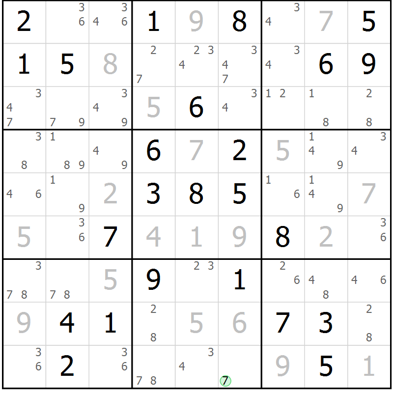 Position des candidats pour la solution de la Gr 35 page 38 du magazine de sudoku Maestro n° 097