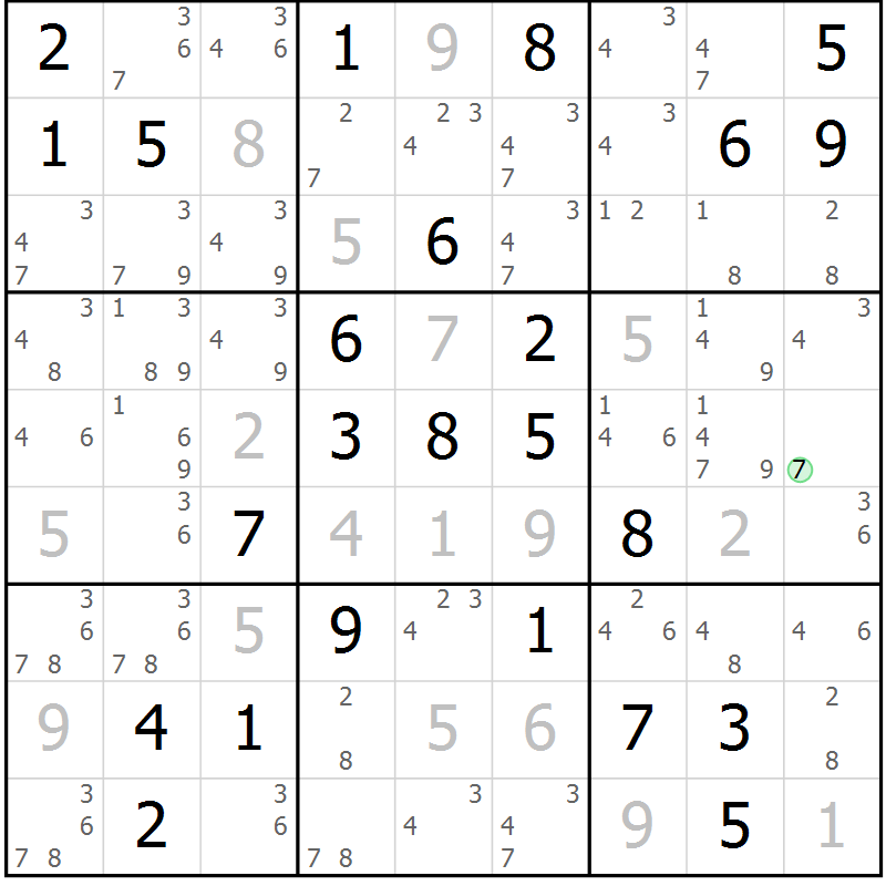 Position des candidats pour la solution de la Gr 35 page 38 du magazine de sudoku Maestro n° 097
