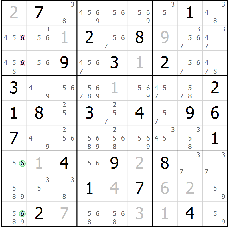 Position des candidats pour la solution de la Gr 37 page 40 du magazine de sudoku Maestro n° 097