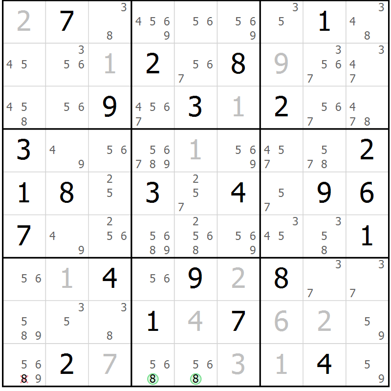 Position des candidats pour la solution de la Gr 37 page 40 du magazine de sudoku Maestro n° 097