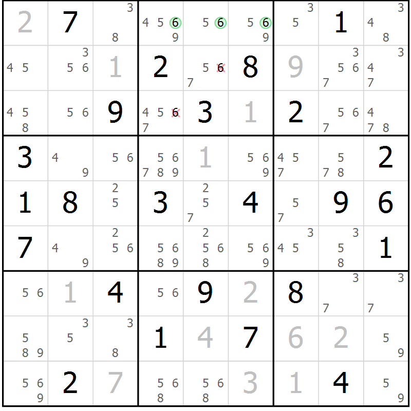 Position des candidats pour la solution de la Gr 37 page 40 du magazine de sudoku Maestro n° 097