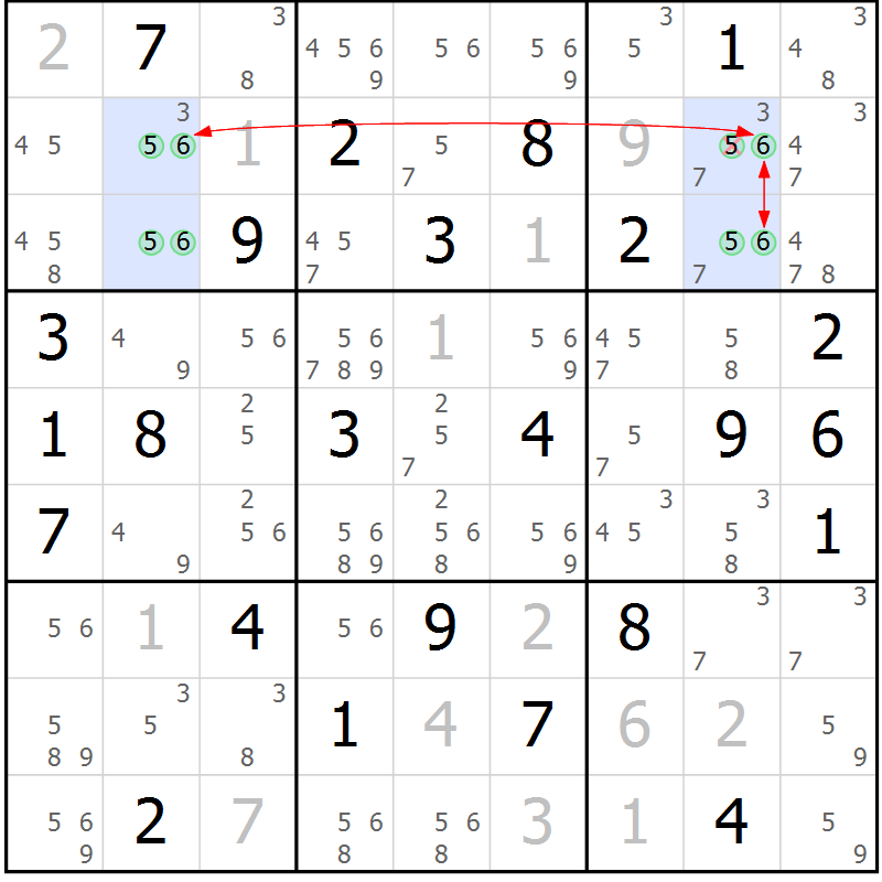 Position des candidats pour la solution de la Gr 37 page 40 du magazine de sudoku Maestro n° 097