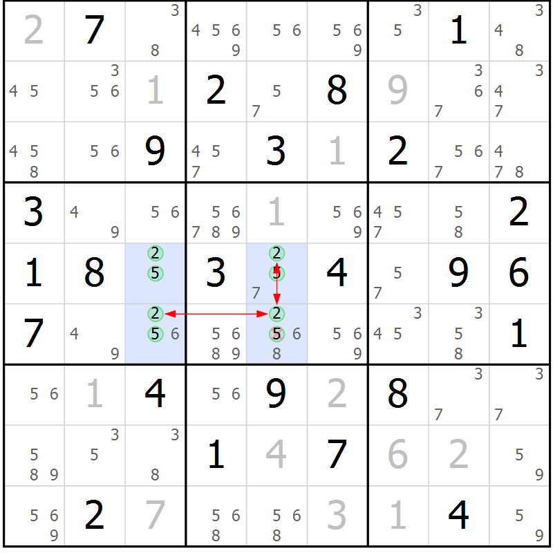 Position des candidats pour la solution de la Gr 37 page 40 du magazine de sudoku Maestro n° 097