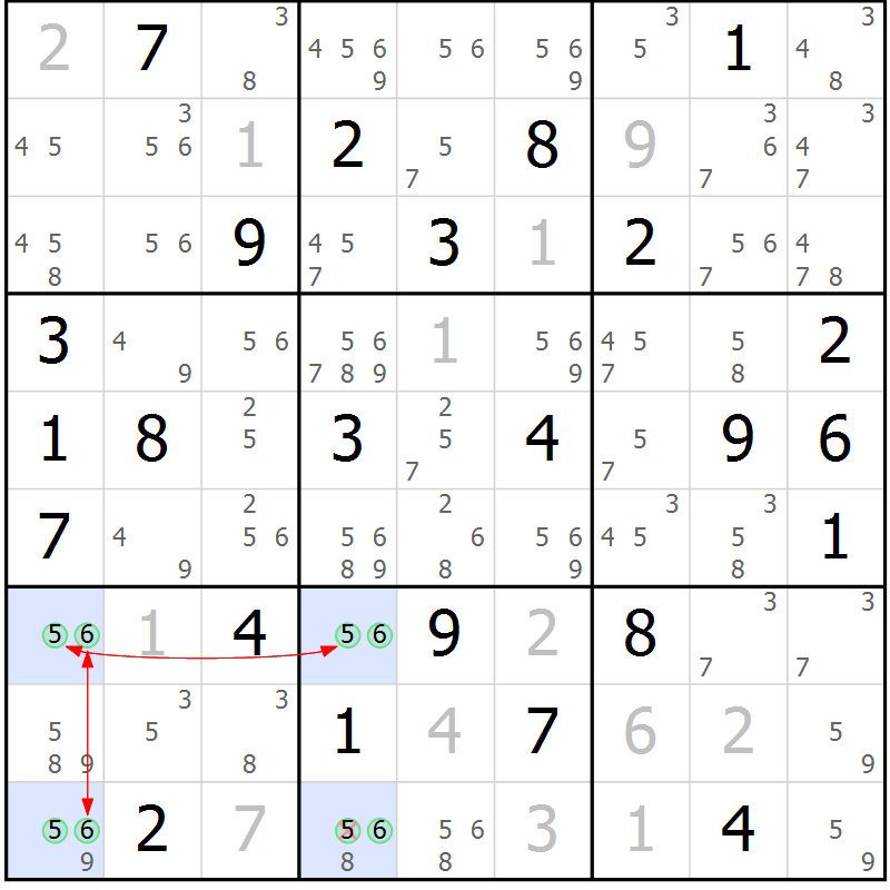 Position des candidats pour la solution de la Gr 37 page 40 du magazine de sudoku Maestro n° 097