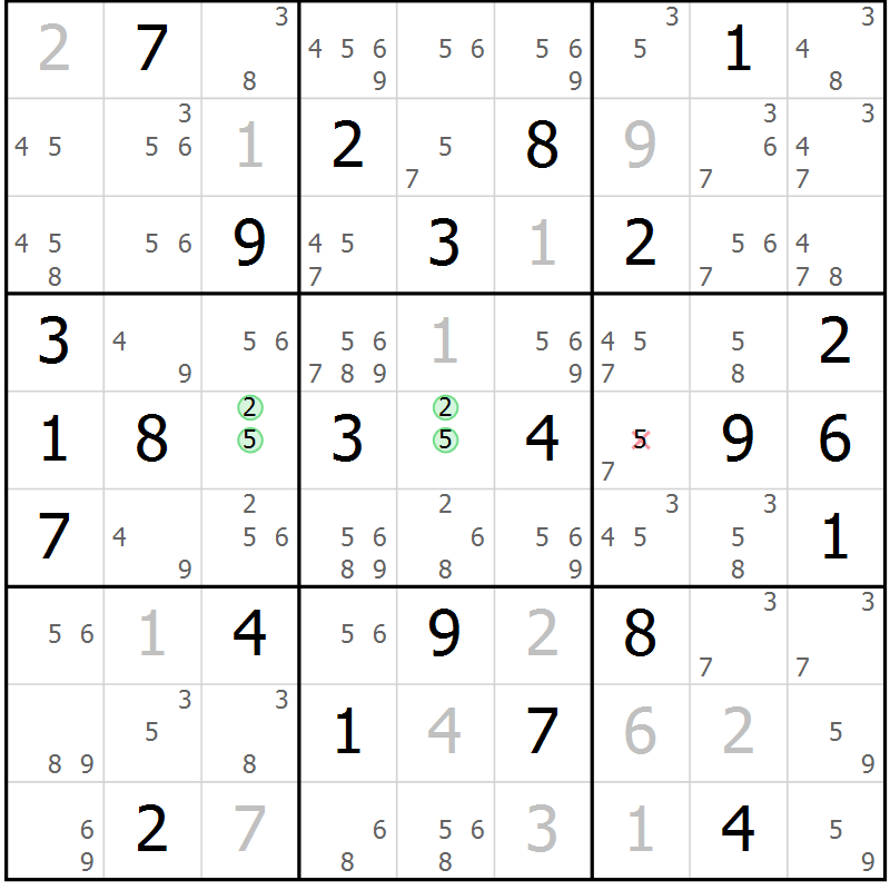 Position des candidats pour la solution de la Gr 37 page 40 du magazine de sudoku Maestro n° 097