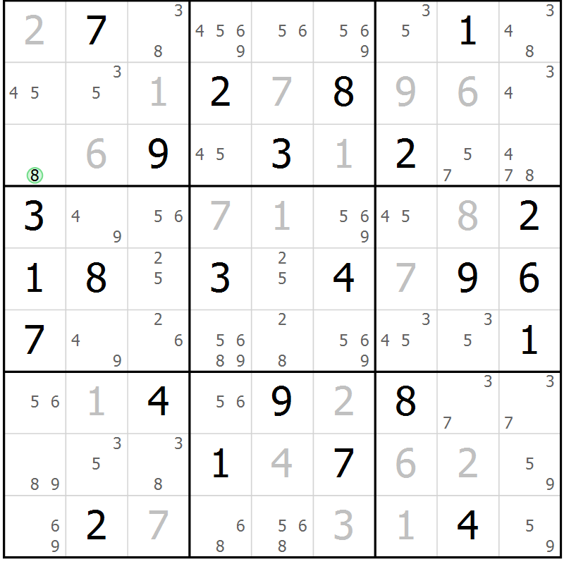 Position des candidats pour la solution de la Gr 37 page 40 du magazine de sudoku Maestro n° 097