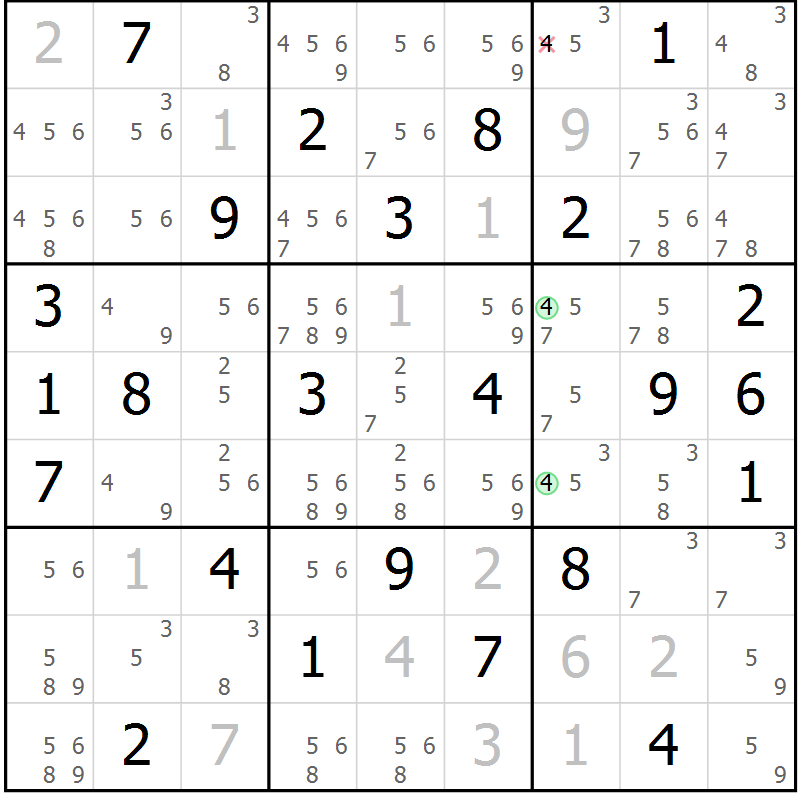 Position des candidats pour la solution de la Gr 37 page 40 du magazine de sudoku Maestro n° 097