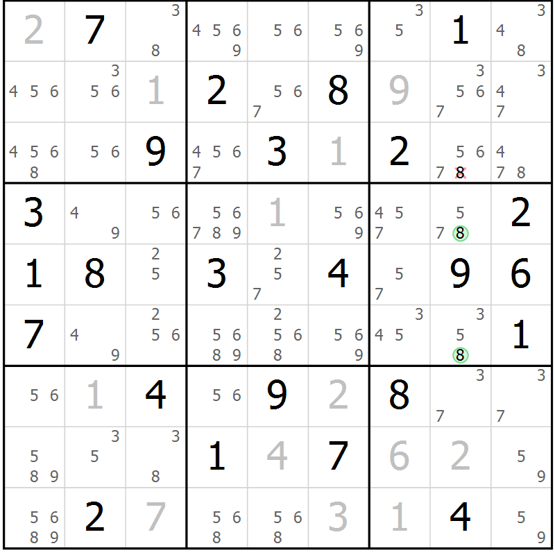 Position des candidats pour la solution de la Gr 37 page 40 du magazine de sudoku Maestro n° 097
