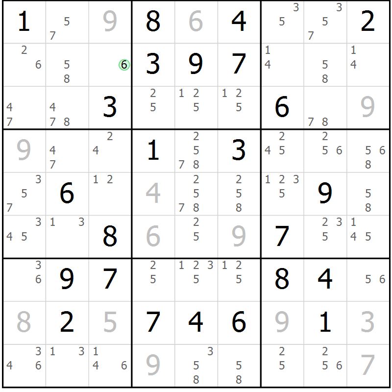 Position des candidats pour la solution de la Gr 41 page 44 du magazine de sudoku Maestro n° 097