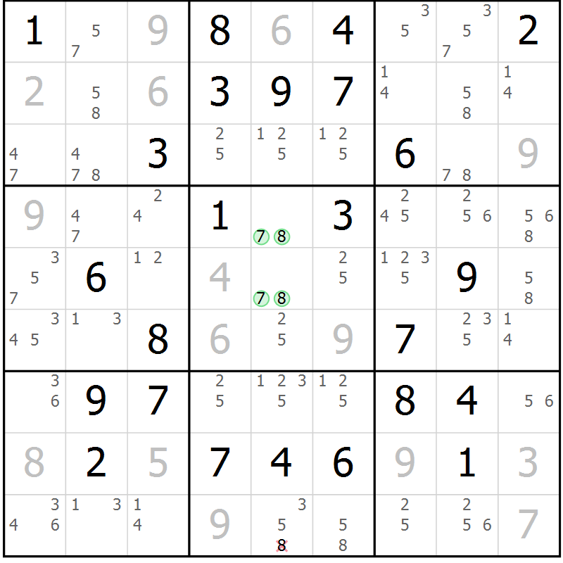 Position des candidats pour la solution de la Gr 41 page 44 du magazine de sudoku Maestro n° 097