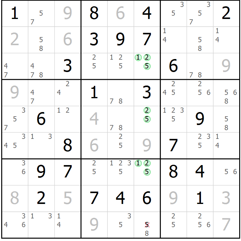Position des candidats pour la solution de la Gr 41 page 44 du magazine de sudoku Maestro n° 097