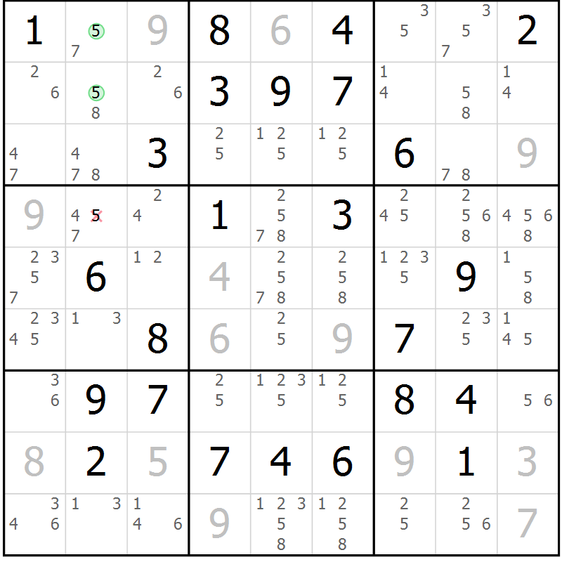 Position des candidats pour la solution de la Gr 41 page 44 du magazine de sudoku Maestro n° 097