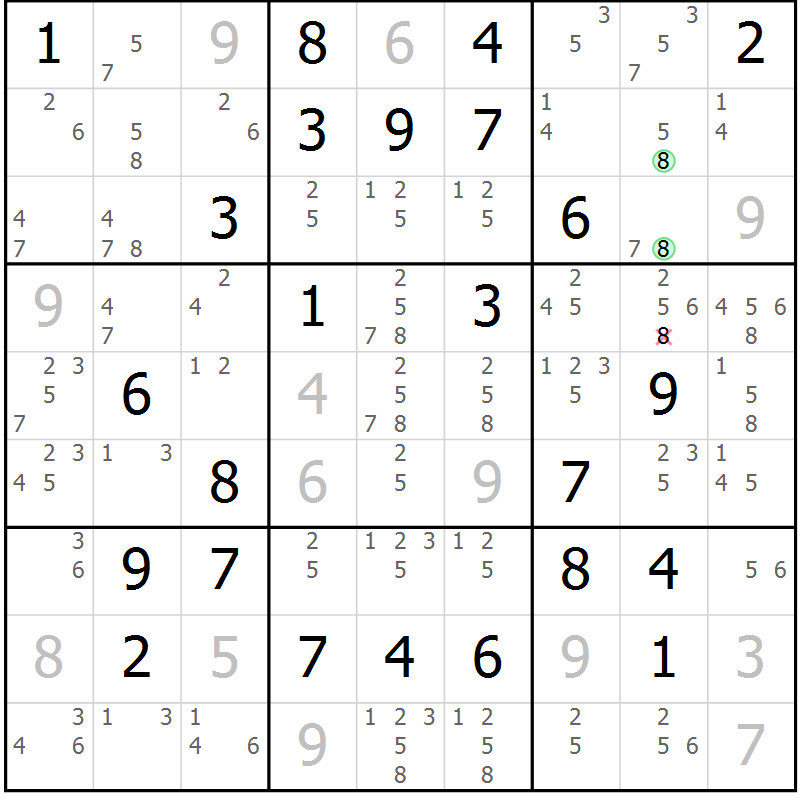 Position des candidats pour la solution de la Gr 41 page 44 du magazine de sudoku Maestro n° 097