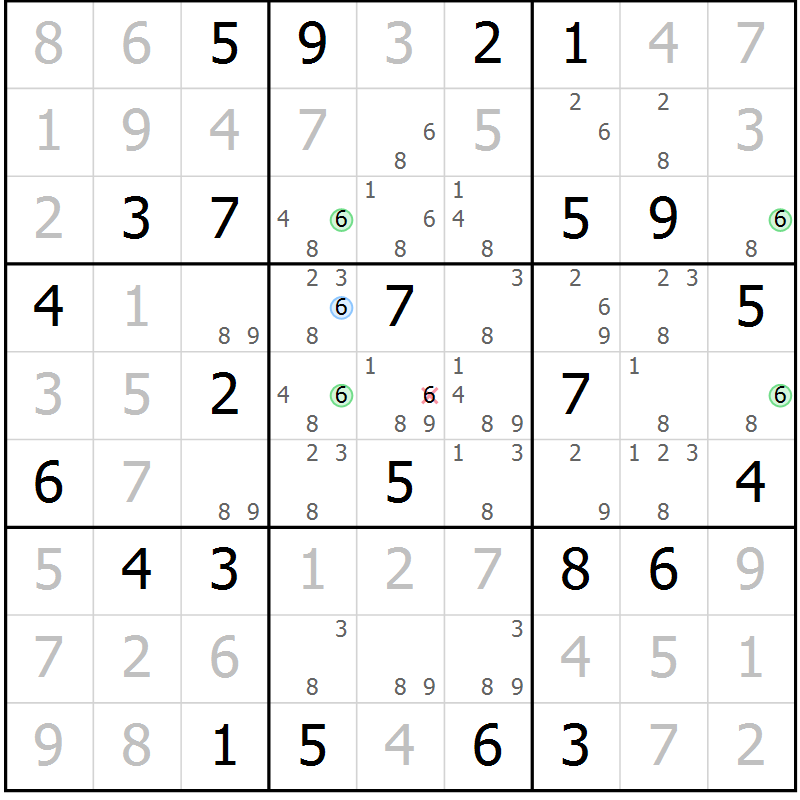 Position des candidats pour la solution de la Gr 44 page 47 du magazine de sudoku Maestro n° 097