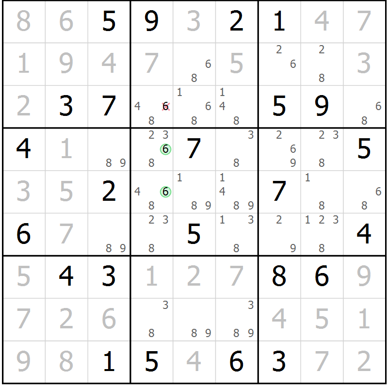 Position des candidats pour la solution de la Gr 44 page 47 du magazine de sudoku Maestro n° 097