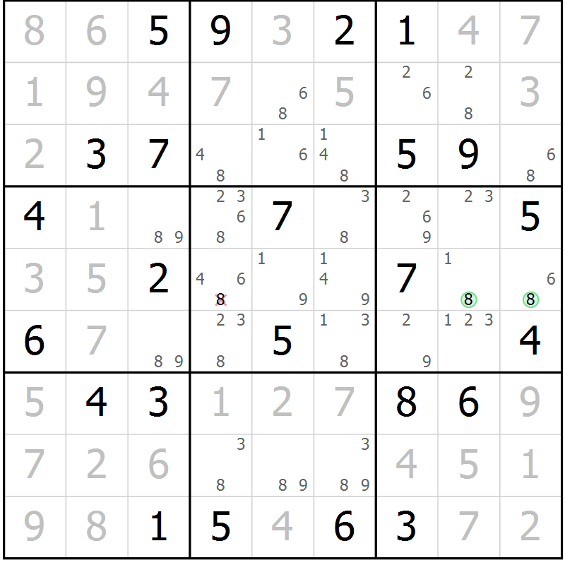 Position des candidats pour la solution de la Gr 44 page 47 du magazine de sudoku Maestro n° 097