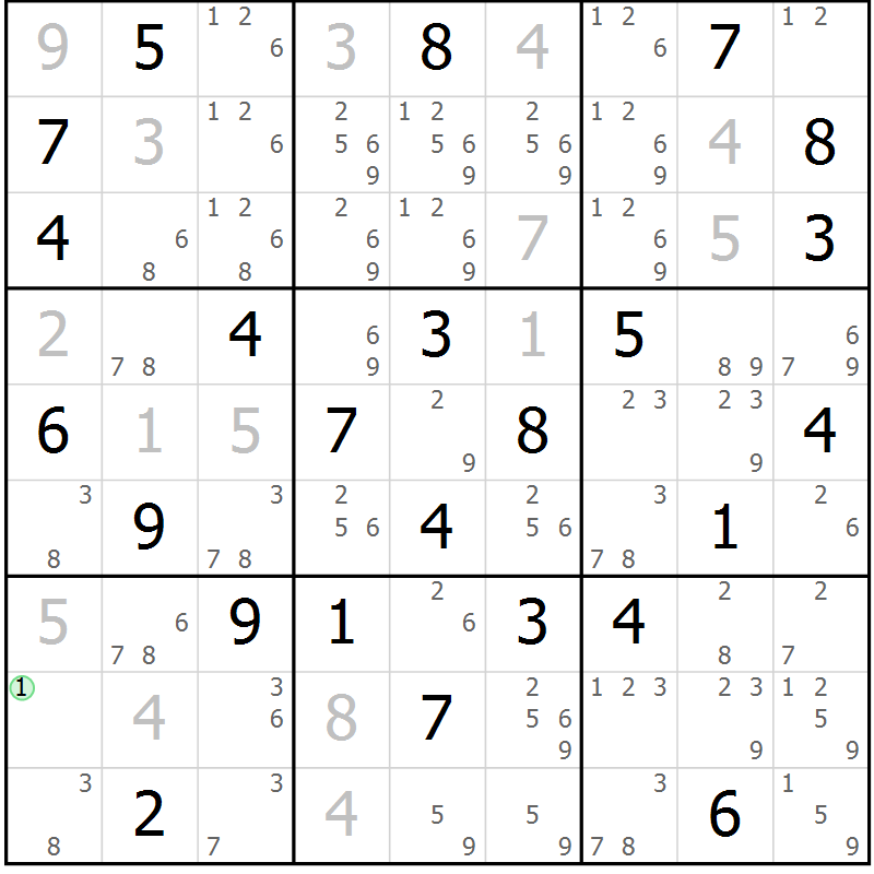 Position des candidats pour la solution de la Gr 45 page 48 du magazine de sudoku Maestro n° 097