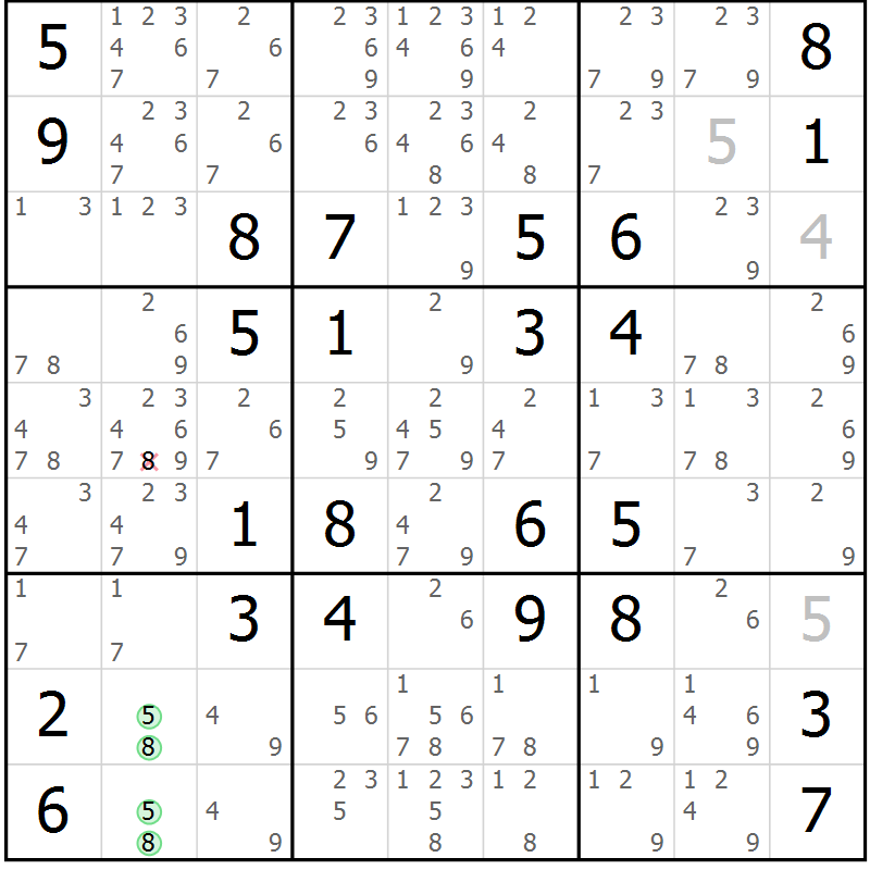 Position des candidats pour la solution de la Gr 47 page 50 du magazine de sudoku Maestro n° 097
