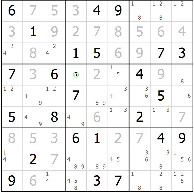 Position des candidats pour la solution de la Gr 48 page 51 du magazine de sudoku Maestro n° 097