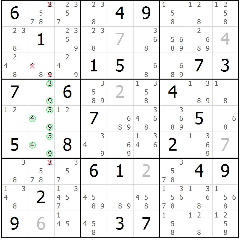 Position des candidats pour la solution de la Gr 48 page 51 du magazine de sudoku Maestro n° 097