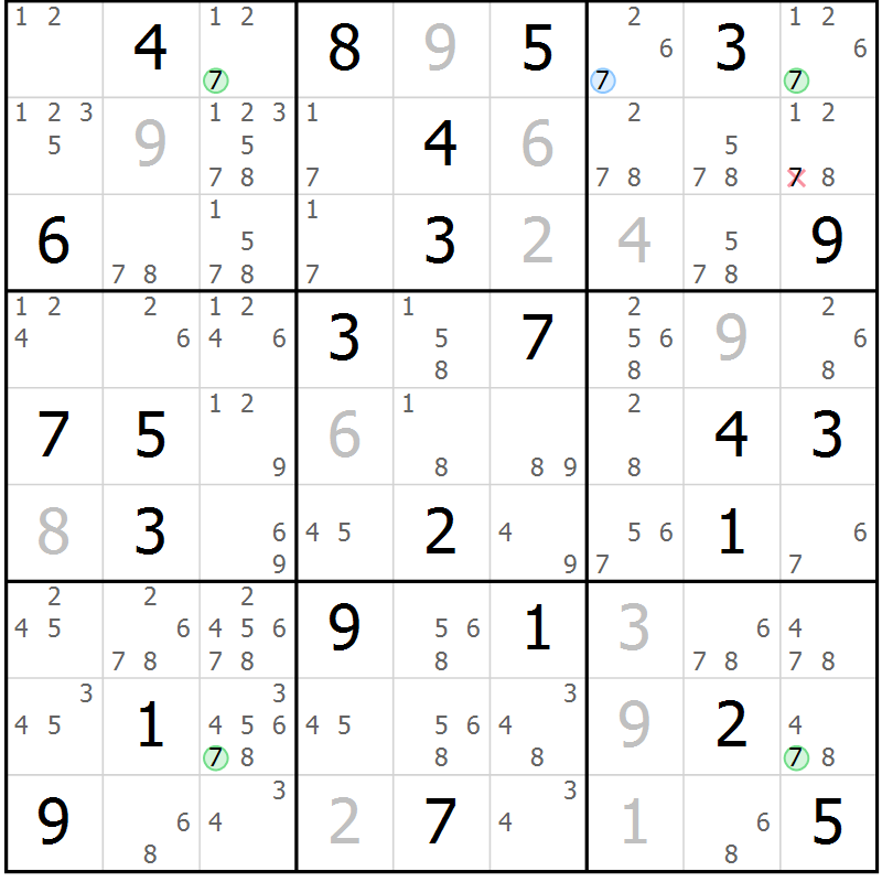 Position des candidats pour la solution de la Gr 59 page 62 du magazine de sudoku Maestro n° 097