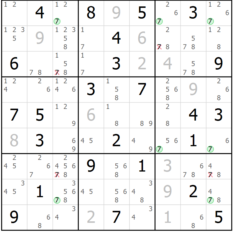 Position des candidats pour la solution de la Gr 59 page 62 du magazine de sudoku Maestro n° 097