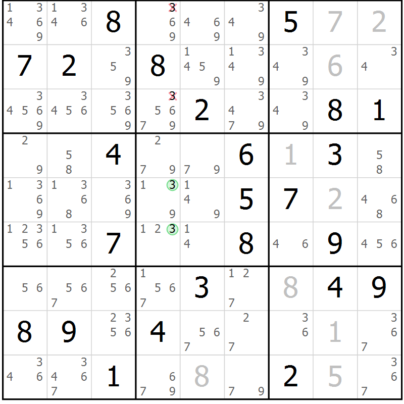 Position des candidats pour la solution de la Gr 66 page 69 du magazine de sudoku Maestro n° 097