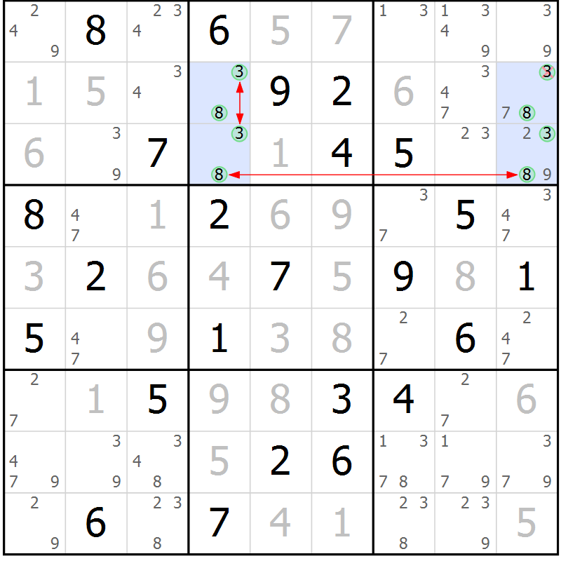 Position des candidats pour la solution de la Gr 67 page 70 du magazine de sudoku Maestro n° 097