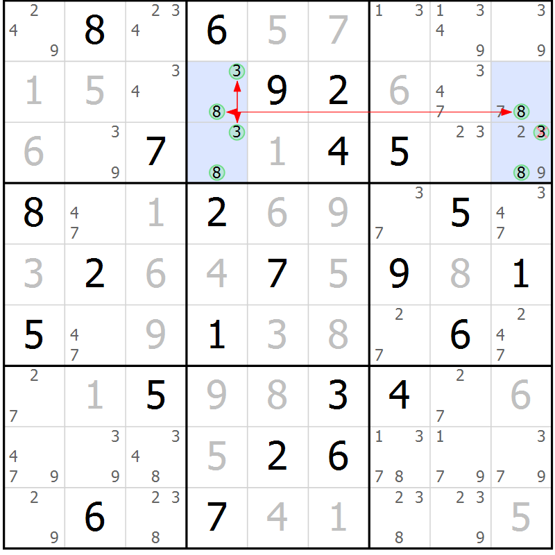 Position des candidats pour la solution de la Gr 67 page 70 du magazine de sudoku Maestro n° 097