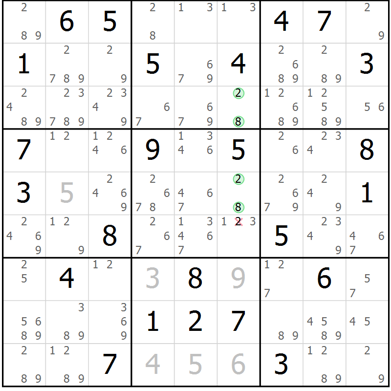 Position des candidats pour la solution de la Gr 71 page 74 du magazine de sudoku Maestro n° 097