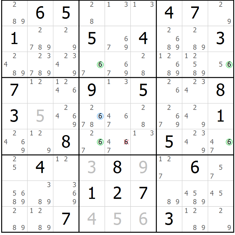 Position des candidats pour la solution de la Gr 71 page 74 du magazine de sudoku Maestro n° 097