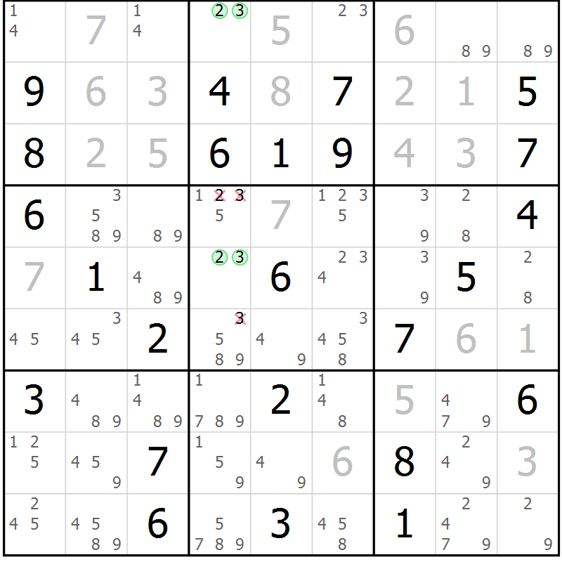 Position des candidats pour la solution de la Gr 76 page 79 du magazine de sudoku Maestro n° 097