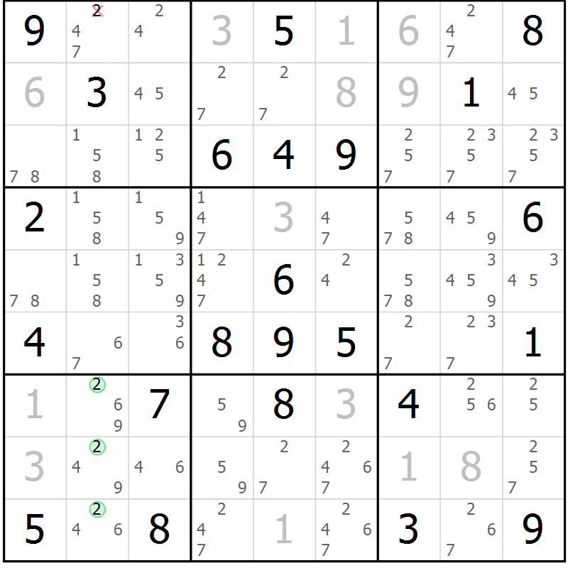 Position des candidats pour la solution de la Gr 79 page 82 du magazine de sudoku Maestro n° 097