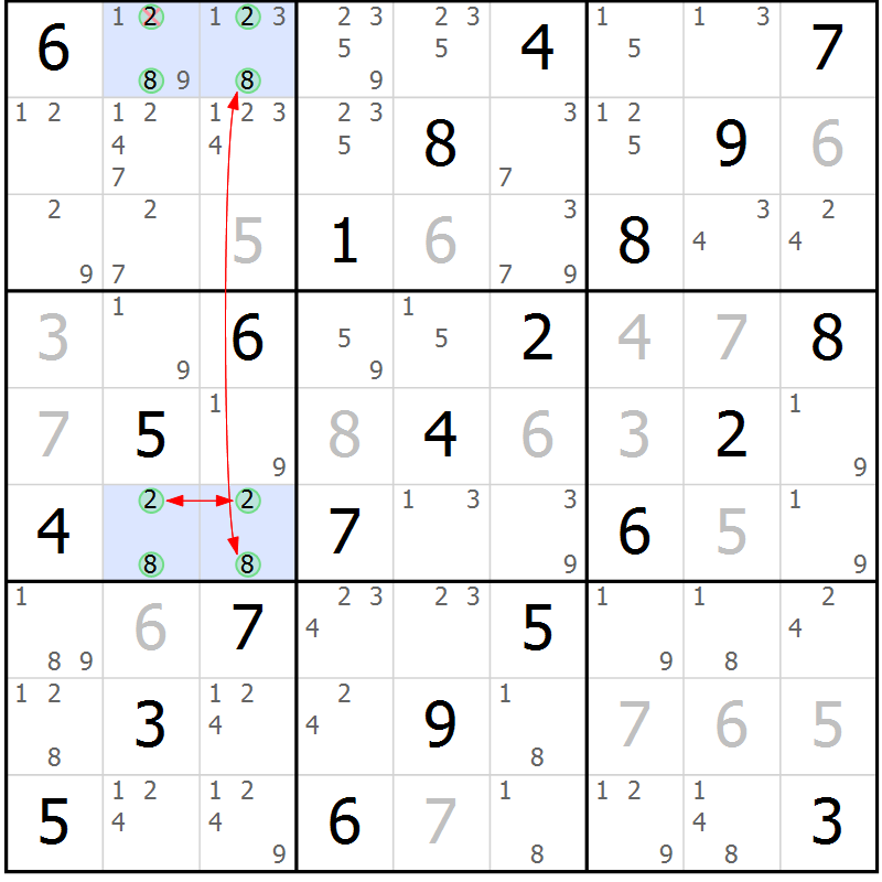 Position des candidats pour la solution de la Gr 11 page 14 du magazine de sudoku Maestro n° 099