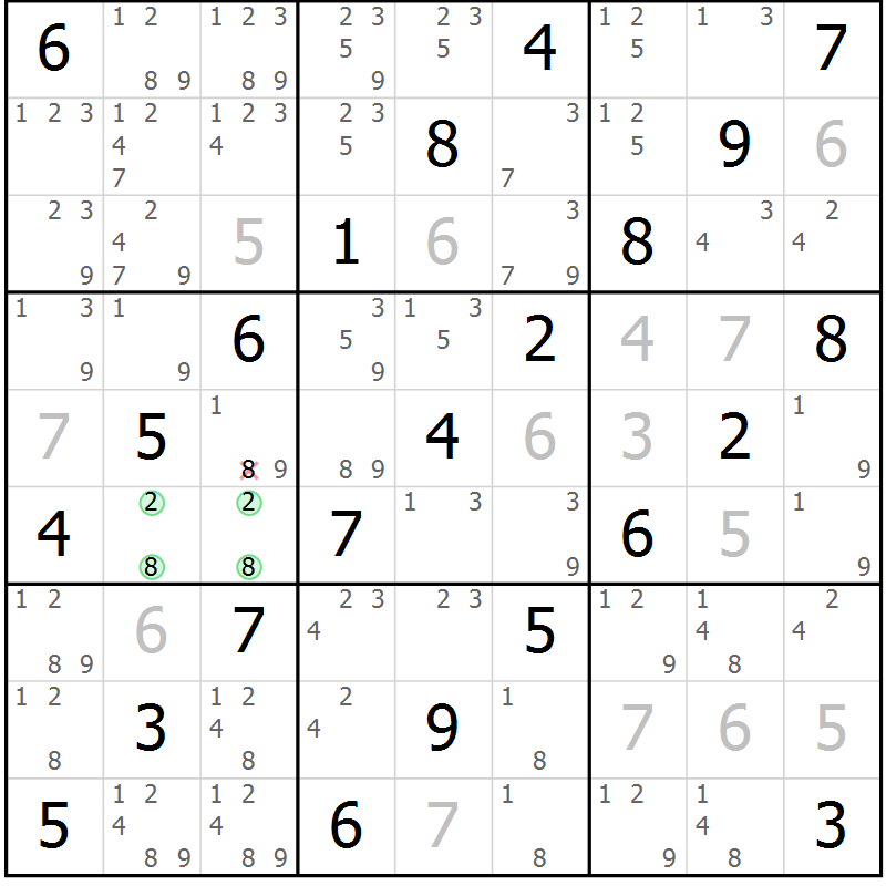 Position des candidats pour la solution de la Gr 11 page 14 du magazine de sudoku Maestro n° 099