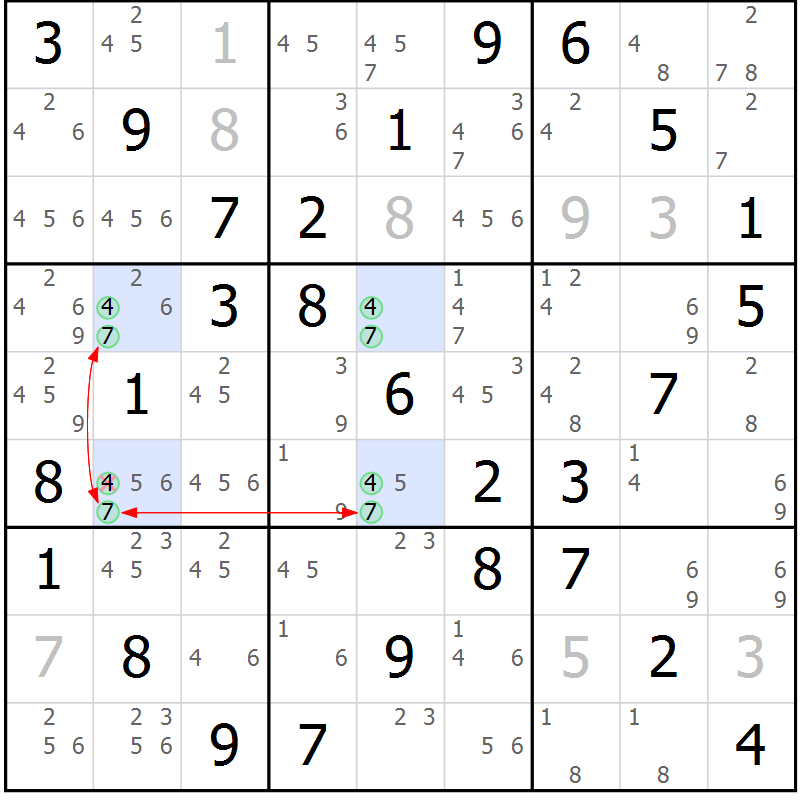 Position des candidats pour la solution de la Gr 12 page 15 du magazine de sudoku Maestro n° 099