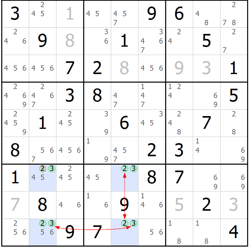 Position des candidats pour la solution de la Gr 12 page 15 du magazine de sudoku Maestro n° 099