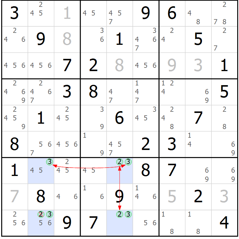 Position des candidats pour la solution de la Gr 12 page 15 du magazine de sudoku Maestro n° 099