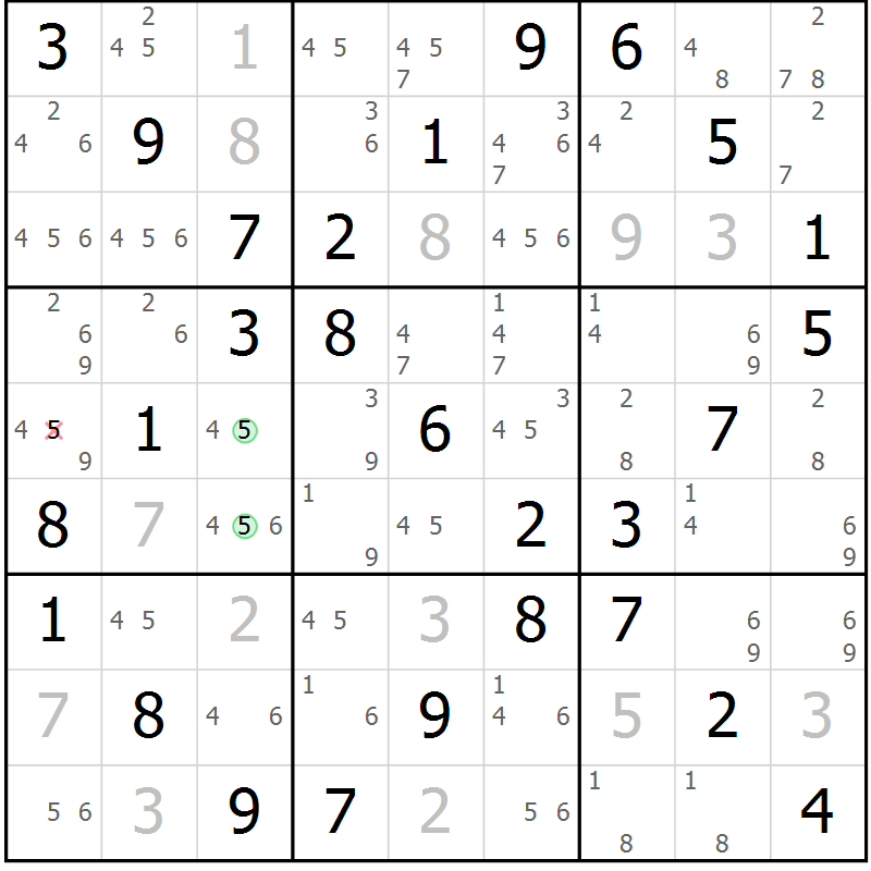 Position des candidats pour la solution de la Gr 12 page 15 du magazine de sudoku Maestro n° 099