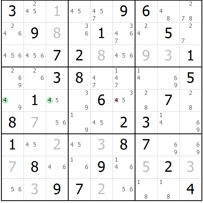 Position des candidats pour la solution de la Gr 12 page 15 du magazine de sudoku Maestro n° 099